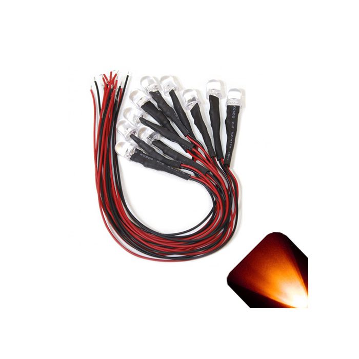Ultra Bright 5mm 12v Pre-Wired Flickering/Candle Amber/Orange LED Pack of 5 