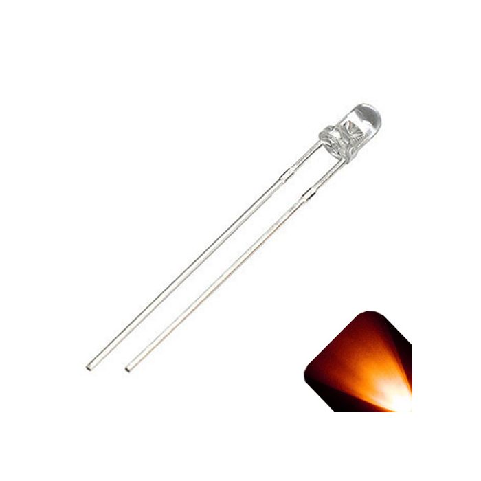 S1018-100 pezzi LED 3mm ARANCIO CHIARO Amber 