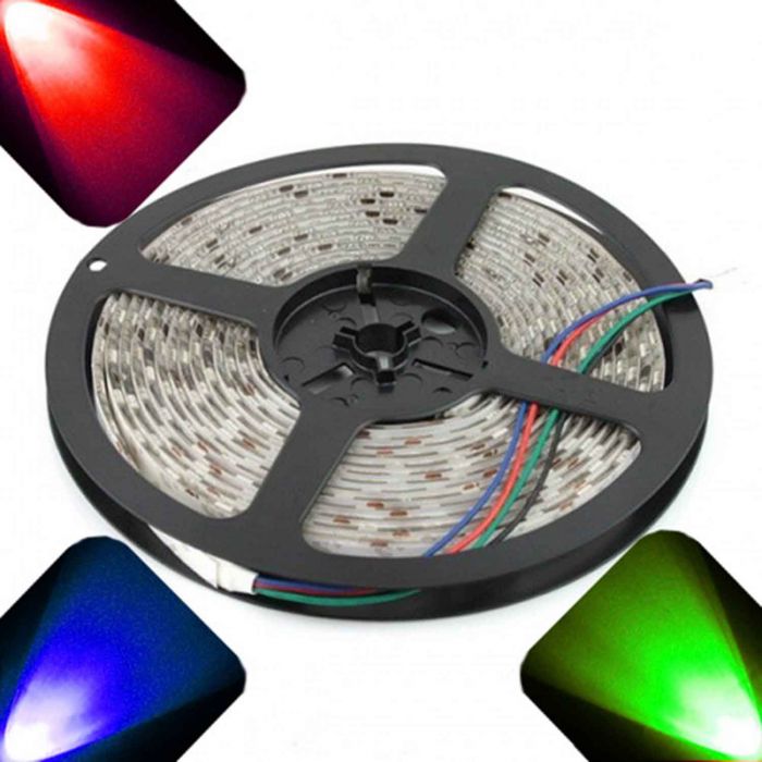 5m Roll Adhesive Backing PLCC2/3528 12V LED Strip Green Water Resistant 