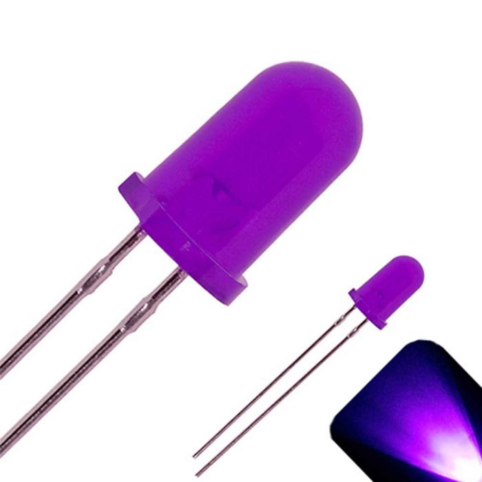 5x UV Ultra Violet Pre Wired 5mm LED Bezel Holder Light Lamp 12V 