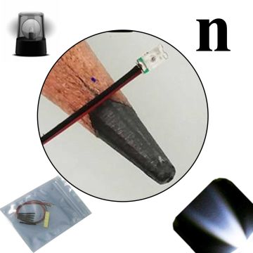 12v 0606 / 0603 Nano 1.5Hz Flashing SMD Wide Angle Pre-Wired Cool / Clear White LED - Ultra Bright - 5 Pack - (10v, 11v, 12v, 13v, 14v, 15v, 16v, 17v, 18v)