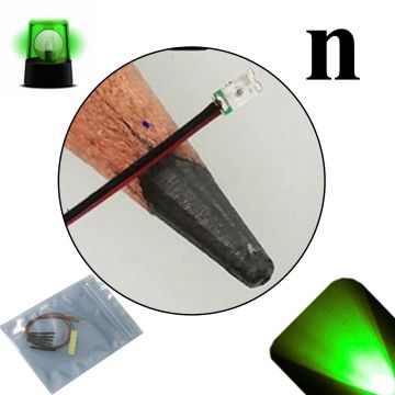 12v 0606 / 0603 Nano 1.5Hz Flashing SMD Wide Angle Pre-Wired Pure Green LED - Ultra Bright - 5 Pack - (10v, 11v, 12v, 13v, 14v, 15v, 16v, 17v, 18v)