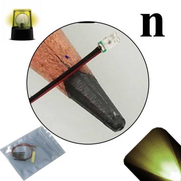 12v 0606 / 0603 Nano 1.5Hz Flashing SMD Wide Angle Pre-Wired Warm / Soft White LED - Ultra Bright - 5 Pack - (10v, 11v, 12v, 13v, 14v, 15v, 16v, 17v, 18v)