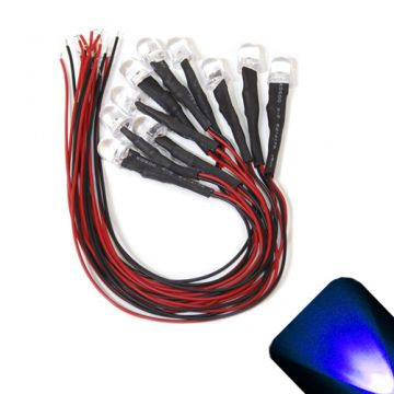 10mm 12v Pre-Wired Blue LED - Ultra Bright (10v, 11v, 12v, 13v, 14v, 15v)