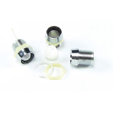 8mm LED Bezel / Holder - Chrome / Silver (plastic)