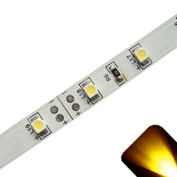 Yellow/Gold - PLCC2/3528 12V LED Strip - Adhesive Backing - 5m Roll / Reel