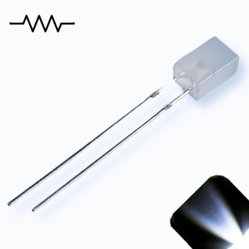 12v 5mm Cube Frosted Lens LED - Cool Clear White LED - Ultra Bright (7v-15v)