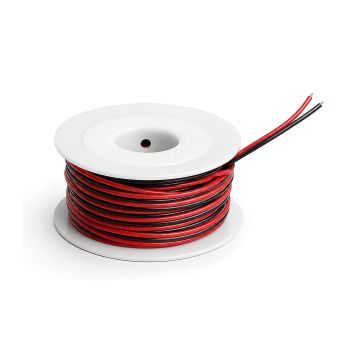 26 Gauge (AWG) Paired Black / Red Wire - 50 Ft. - Stranded PVC