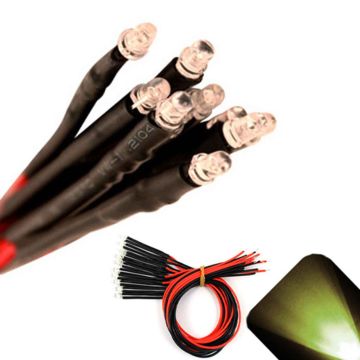 3mm 9v Pre-Wired Warm / Soft White LED - Ultra Bright (7v, 8v, 9v)