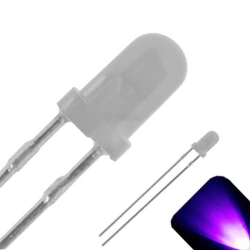 3mm Round Top with Frosted Lens LED - UV / Purple LED - Ultra Bright