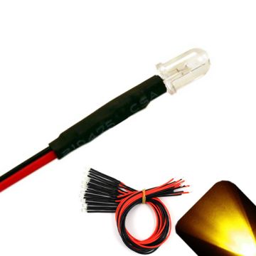 5mm 9v Pre-Wired Yellow / Gold LED - Ultra Bright (7v, 8v, 9v)
