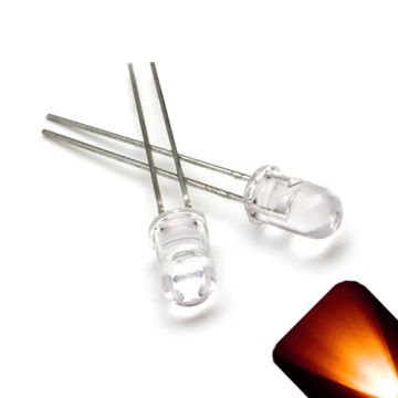 5mm Round Top Amber / Orange LED -  Ultra Bright