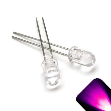 5mm Round Top Pink LED -  Ultra Bright
